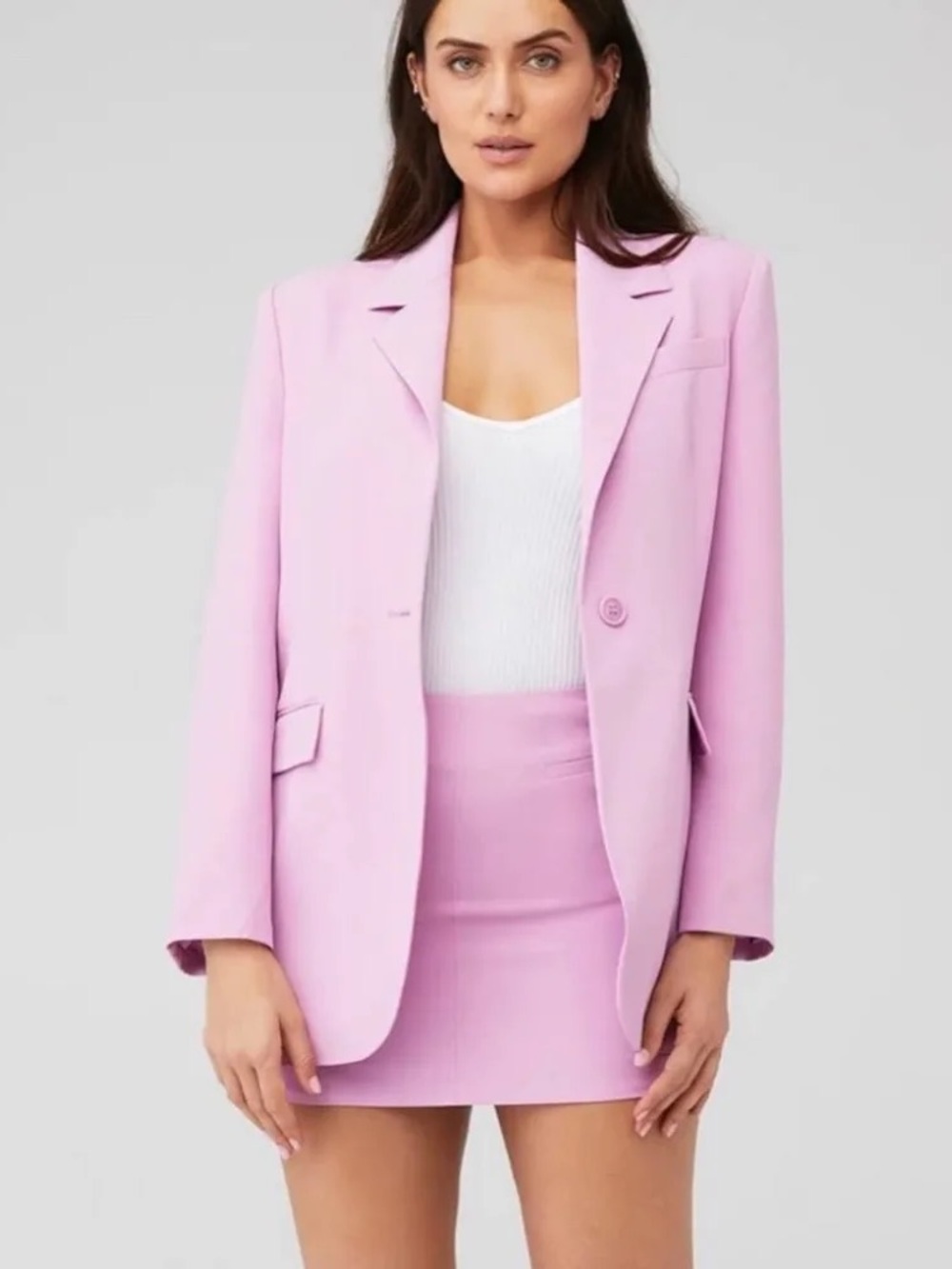 Astr Lilac Single-Button Tailored Blazer